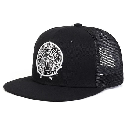 Eye of God Flat Edge Mesh Baseball Cap