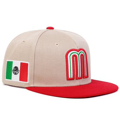 Unisex M Letter Brazil Flag Hip Hop Snapback Cap