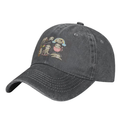 Cute Sloth Cowboy Adjustable Dad Trucker Baseball Cap