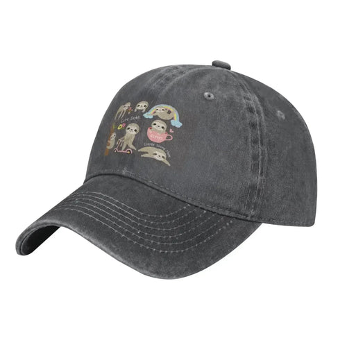 Cute Sloth Cowboy Adjustable Dad Trucker Baseball Cap