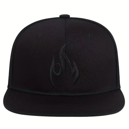 Flame Embroidery Hip Hop Snapback Cap