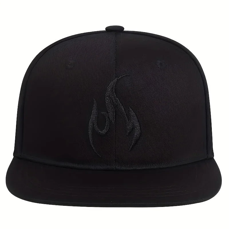 Flame Embroidery Outdoor Sunscreen Snapback Cap