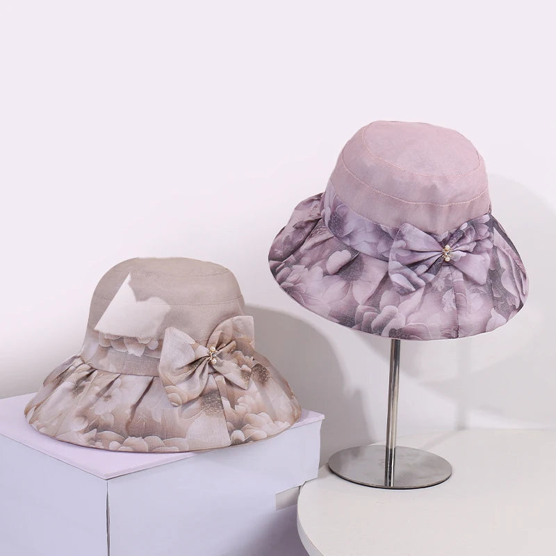 Women’s Butterfly Knot Floral Summer Bucket Hat