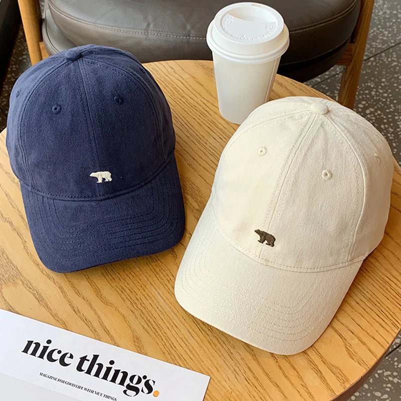 Korean Style Solid Embroidered Baseball Cap