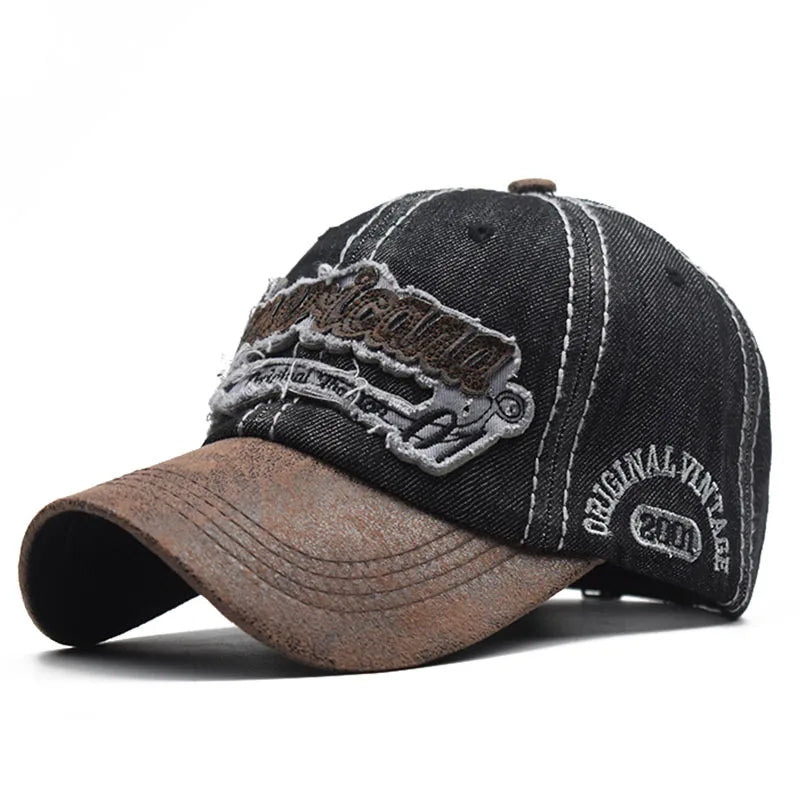 Summer Denim Embroidered Letter Adjustable Baseball Cap