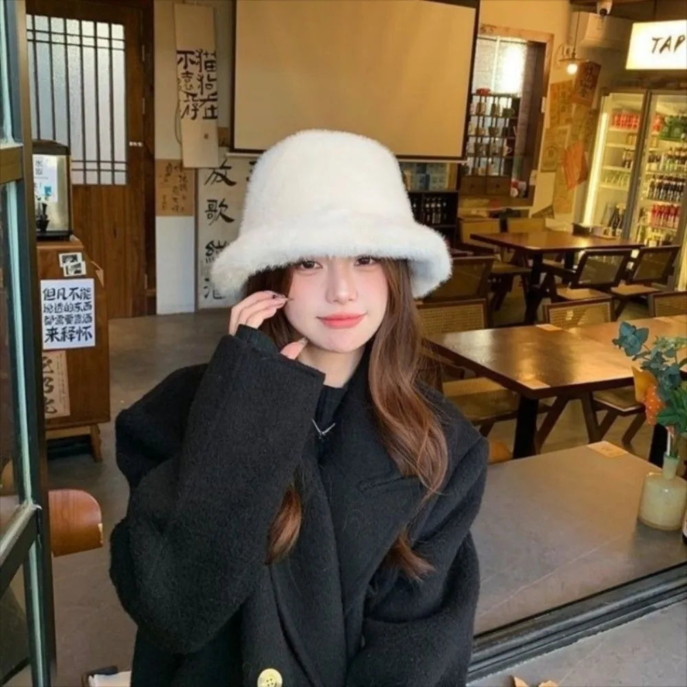 Fluffy Fur Winter Warm Bucket Hat