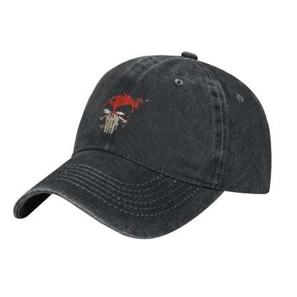 Punisher Deadpool Distressed Washed Baseball Cap