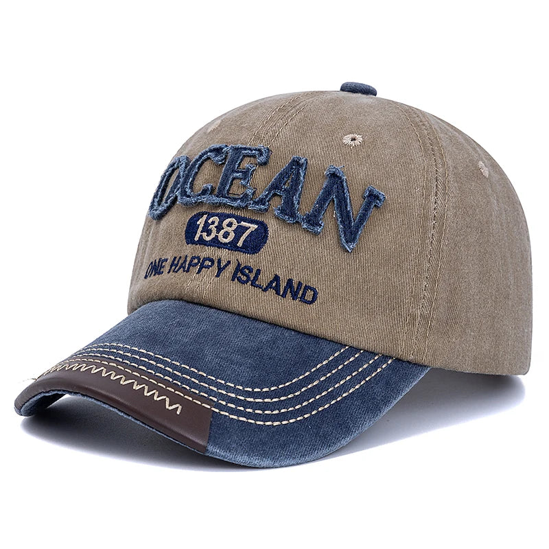 Ocean 1387 Letter Embroidery Baseball Cap Unisex