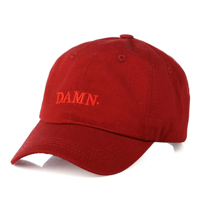 DAMN Letter Embroidery Distressed Washed Baseball Cap
