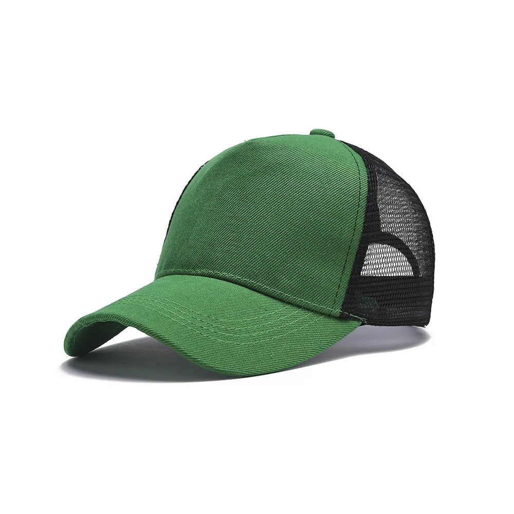 5 Pane Mesh Baseball Cap Adult Hip Hop Curved Snapback Hats