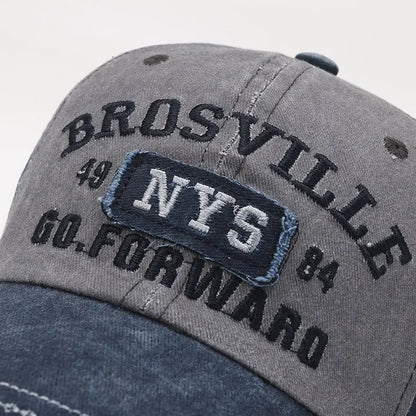Casual Washed Embroidered Curved Brim Baseball Cap