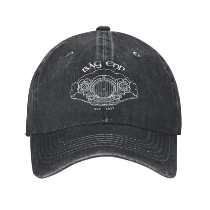 Lords Rings Retro Distressed Denim Baseball Cap