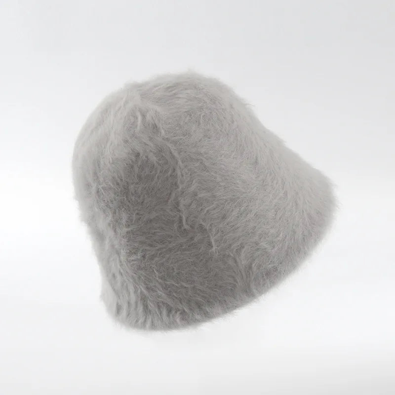 Rabbit Fur Winter Bucket Hat
