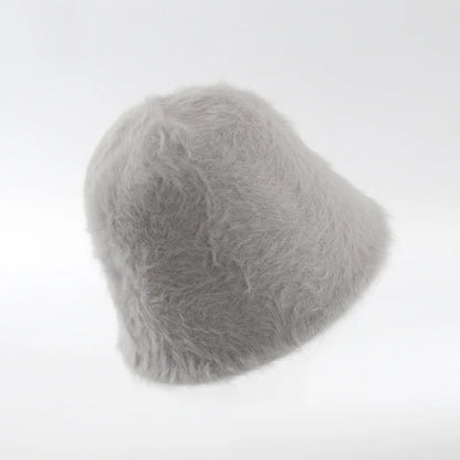 Rabbit Fur Winter Bucket Hat