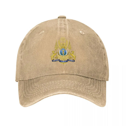 Cambodia Emblem Charcoal Washed Vintage Baseball Cap
