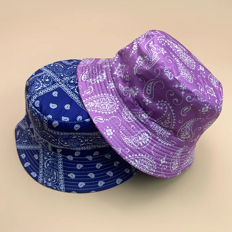 Streetwear Paisley Cotton Bucket Hat