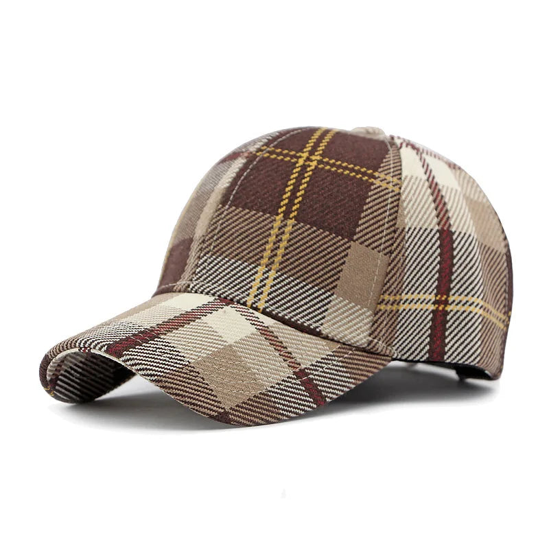 Classic Houndstooth Vintage Plaid Baseball Cap