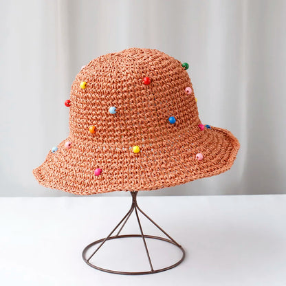 Y2K Womens Wide Large Brim Straw Bucket Hat