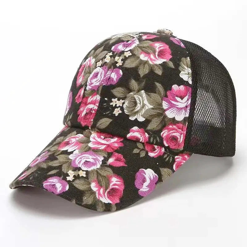Women’s Floral Print Trucker Baseball Cap