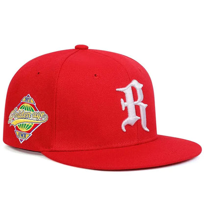 Gothic Letter R Embroidery Hip-hop Hats