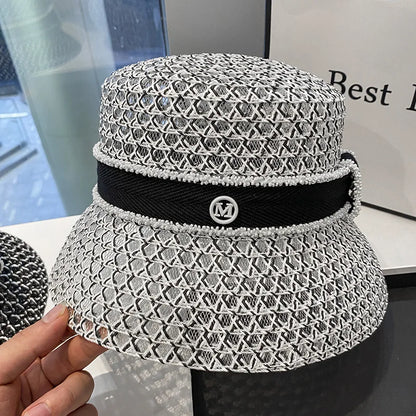 Korean Breathable Hollow Diamond Bucket Hat