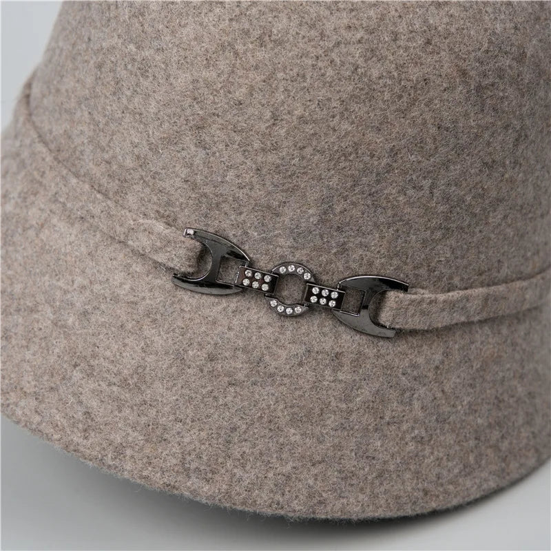 Women's Premium Wool Buckle Winter Bucket Hat