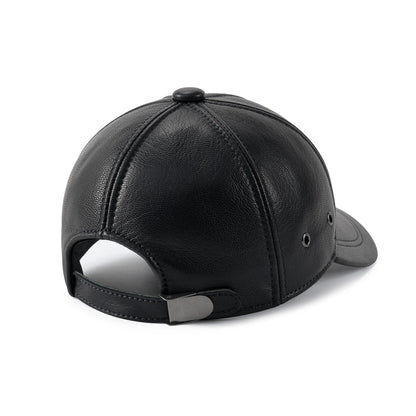 FEINION Leather Adjustable Flat Cap