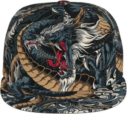 Dragon Flat Bill Adjustable Baseball Cap