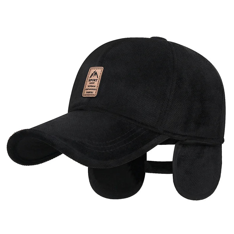 Autumn Winter Fleece-Lined Cotton Baseball Cap