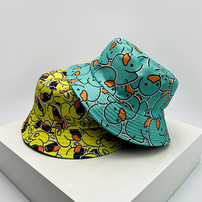 Yellow Duck Reversible Cartoon Bucket Hat