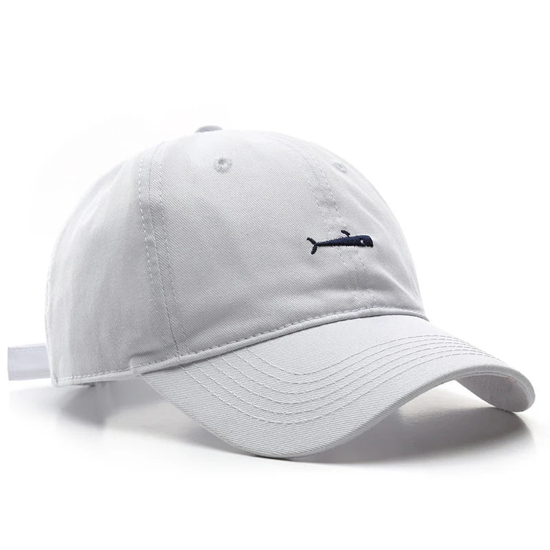 Simple Whale Embroidery Soft Cotton Baseball Cap