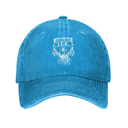 Abolish ICE Arresting Jesus Distressed Washed Baseball Cap