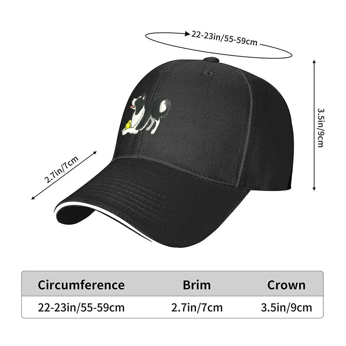 Border Collie Lightweight Breathable Sandwich Baseball Cap