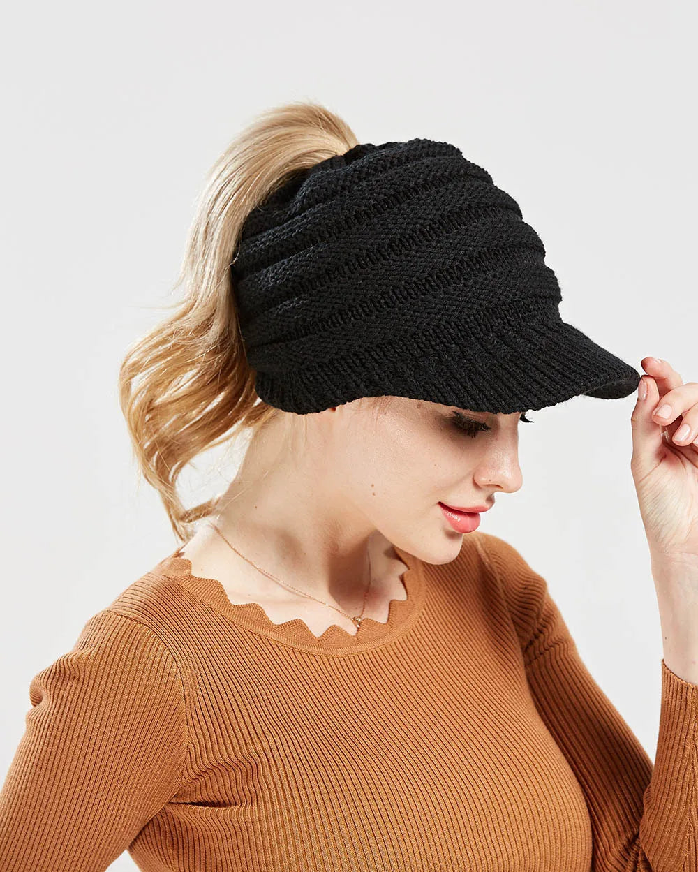 Thermal Ponytail Hollow Brim Baseball Cap