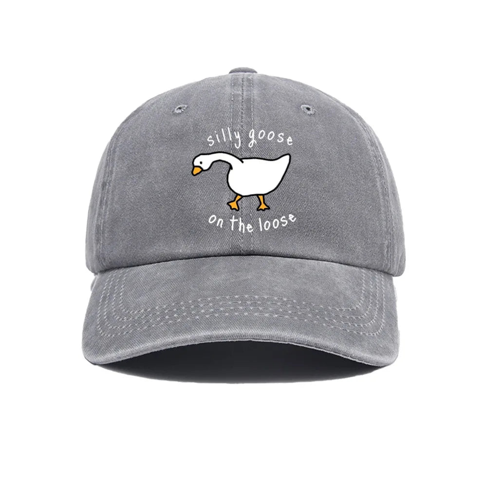 Big Goose Print Soft Top Baseball Cap