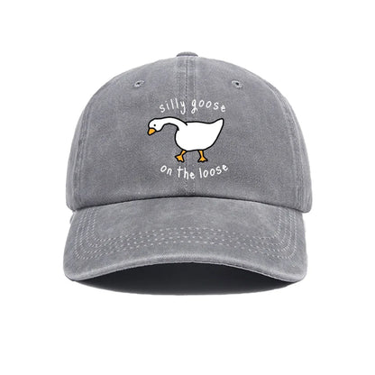 Big Goose Print Soft Top Baseball Cap