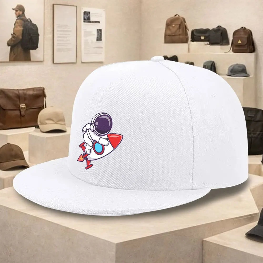 Astronaut Rocket Ride Flat Brim Snapback Cap