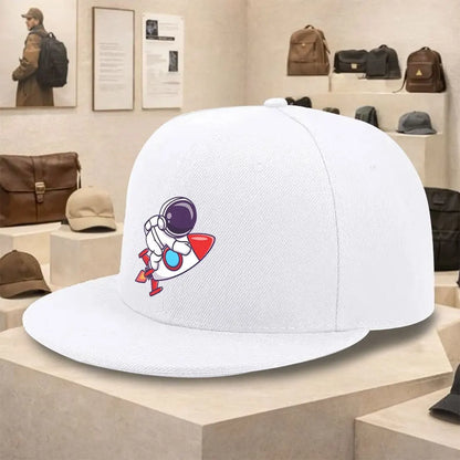 Astronaut Rocket Ride Flat Brim Snapback Cap