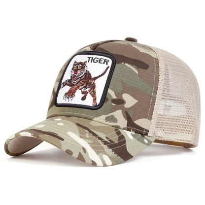Unisex TIGER Embroidery Baseball Net Caps