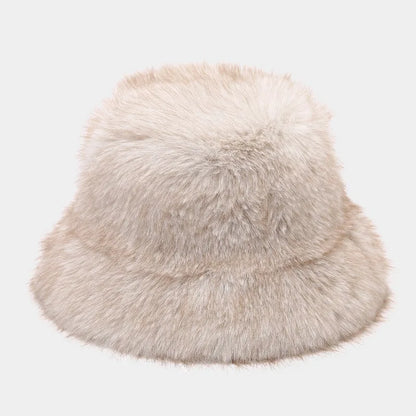 Two Tone Fluffy Long Hair Bucket Hat
