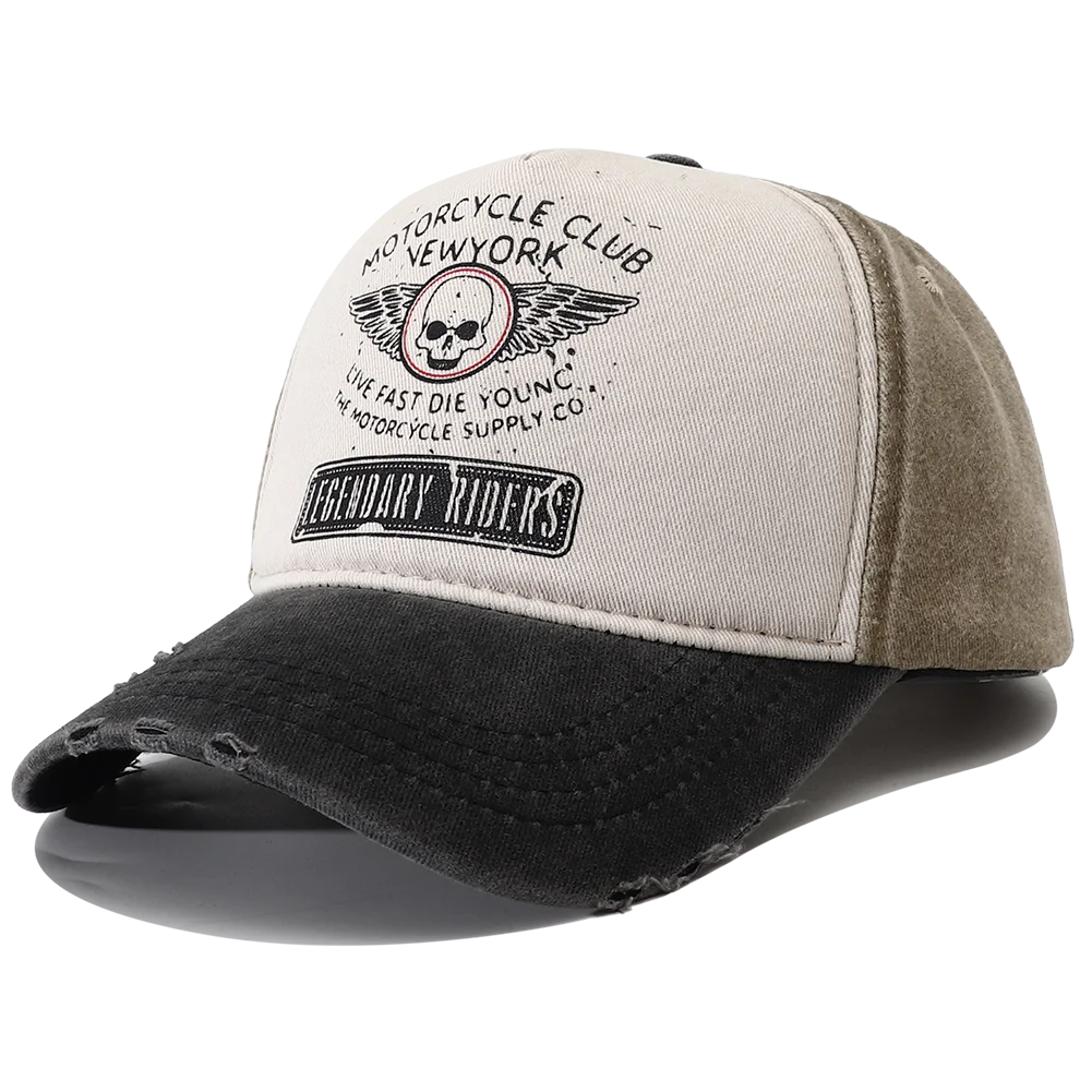 Punk Skull Motorcycle New York 5-Panel Baseball Cap