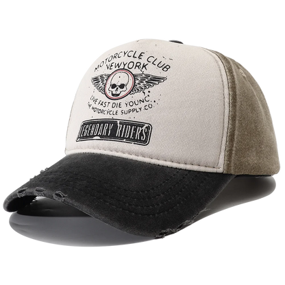 Punk Skull Motorcycle New York 5-Panel Baseball Cap
