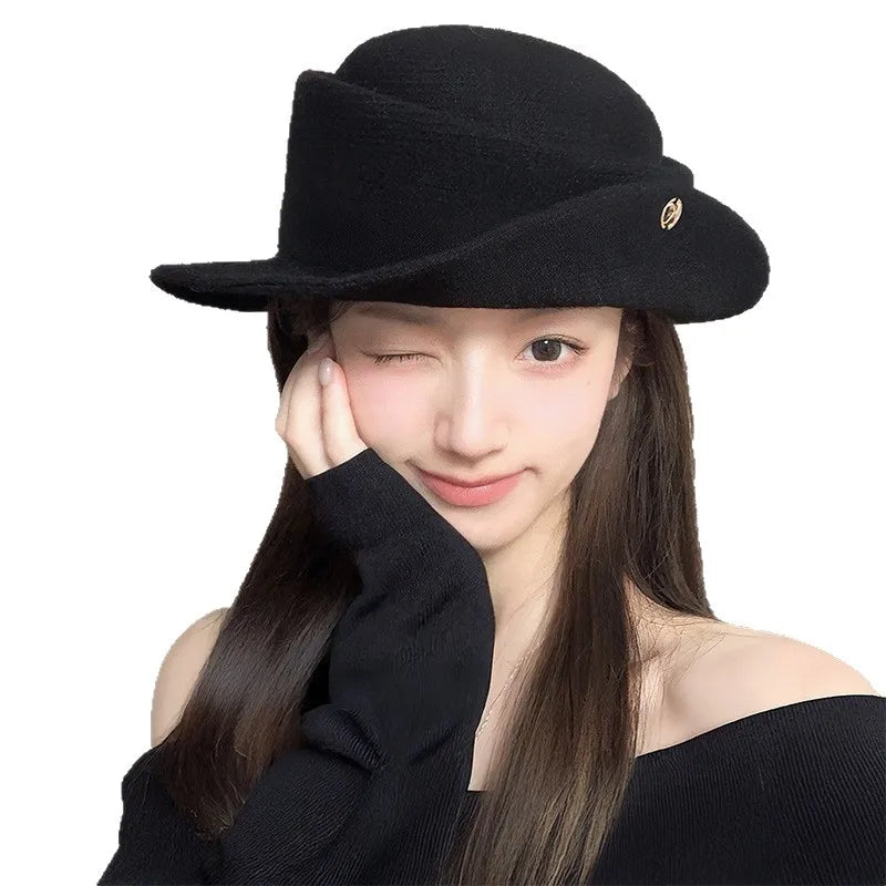 French Hepburn Retro Rolled Brim Bucket Hat