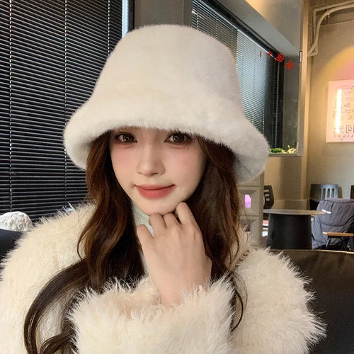 Fluffy Fur Warm Bucket Hat