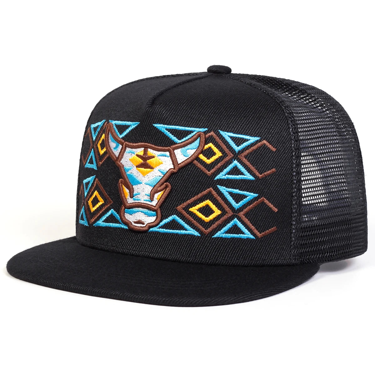Unisex Ox Head Embroidery Baseball Net Hats