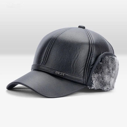 Soft Leather Warm Winter Baseball Hat