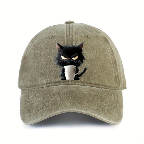 Cute Cat Print Leisure Travel Sun-Shade Snapback Cap