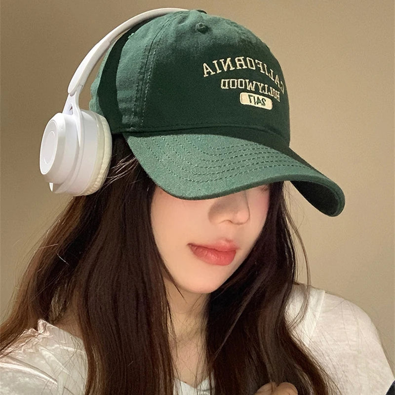 Retro Baseball Cap Unisex Letter Embroidery Hip Hop Summer