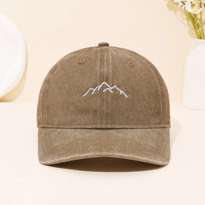 Retro Washed Mountain Embroidered Duckbill Cap