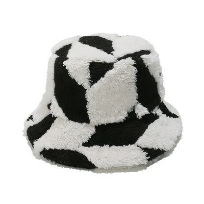 Women Faux Fur Winter Bucket Hat